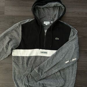 Lacoste Sport Black and Gray Zip-Up Hoodie